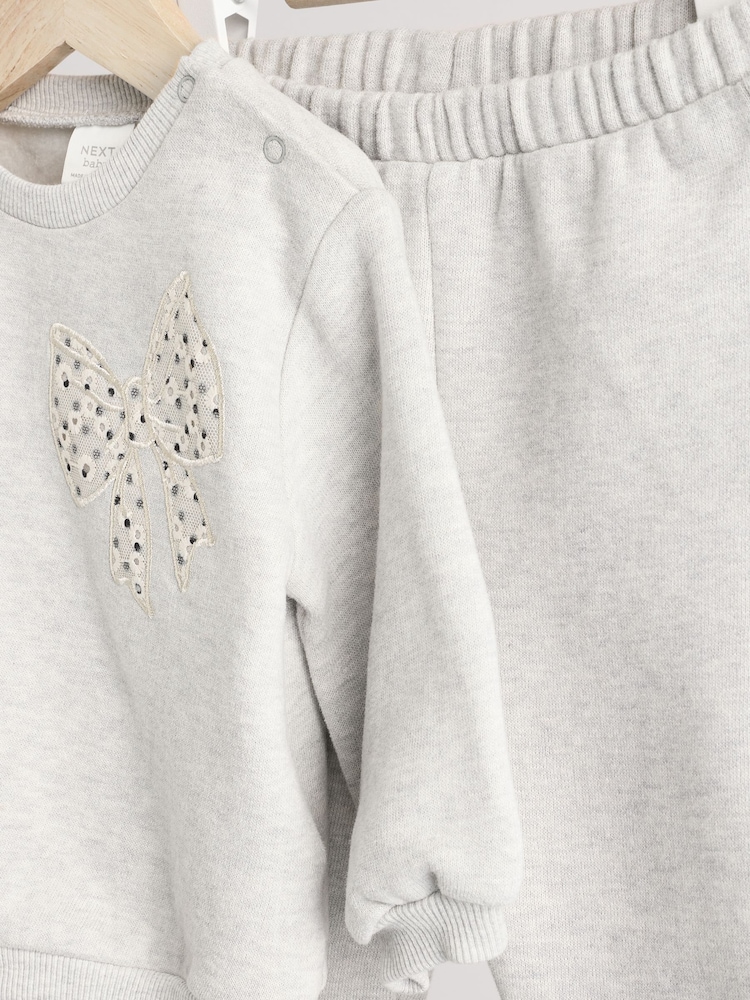 Grey/White Taping Baby Sweatshirt and Joggers Set - Image 11 of 11