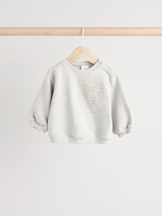 Grey/White Taping Baby Sweatshirt and Joggers Set - Image 3 of 11