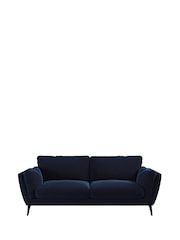 Barker and Stonehouse Navy Blue Boone Velvet 2 Seater Sofa - Image 2 of 6