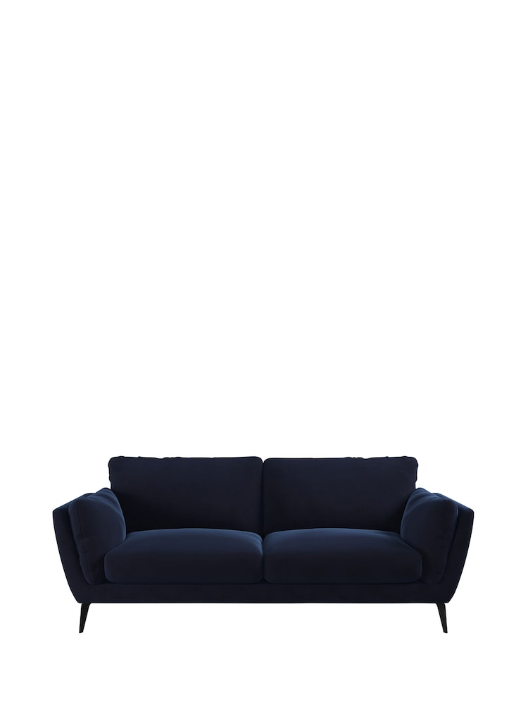 Barker and Stonehouse Navy Blue Boone Velvet 2 Seater Sofa - Image 2 of 6