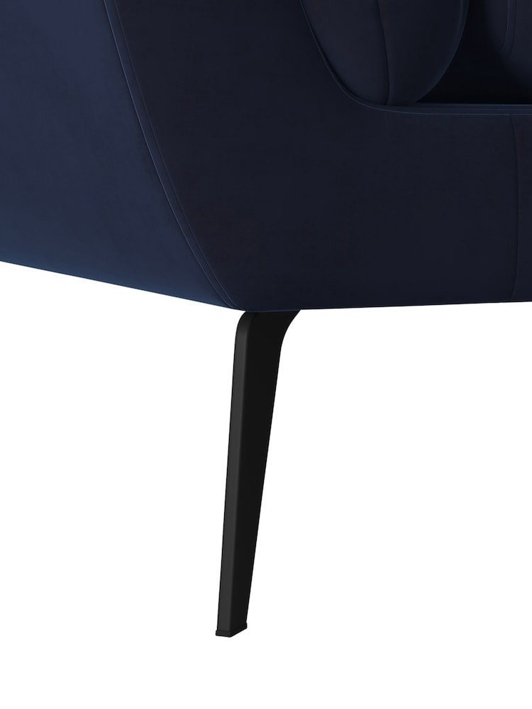 Barker and Stonehouse Navy Blue Boone Velvet 2 Seater Sofa - Image 6 of 6