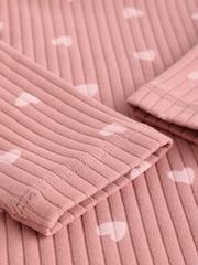 Pink Heart Print Baby Top and Wide Leg Trousers 2 Piece Set (0mths-2yrs) - Image 10 of 12