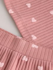 Pink Heart Print Baby Top and Wide Leg Trousers 2 Piece Set (0mths-2yrs) - Image 11 of 12