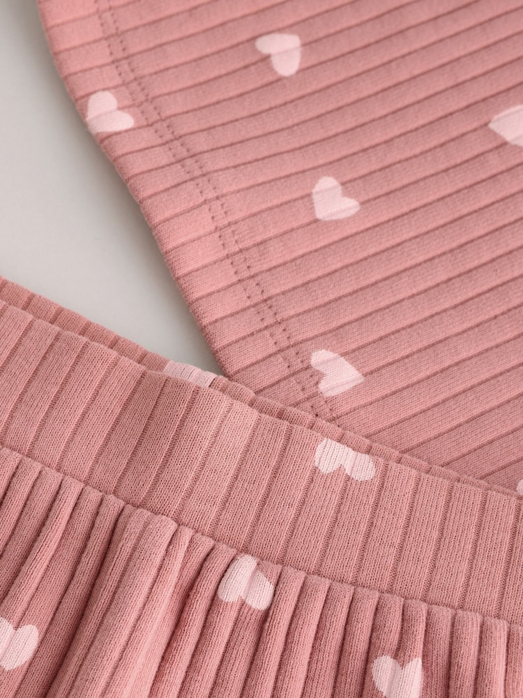 Imprimé cœur rose - Baby Top and Wide Leg Trousers 2 Piece Set - Image 11 of 12
