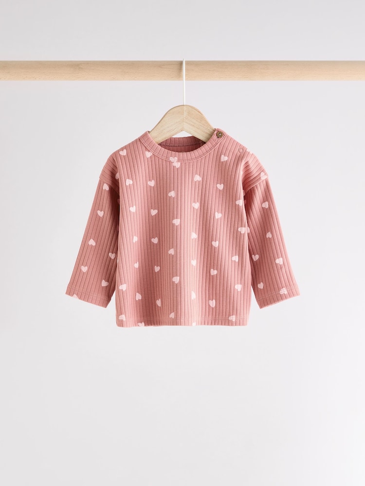 Imprimé cœur rose - Baby Top and Wide Leg Trousers 2 Piece Set - Image 4 of 12