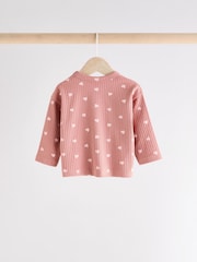 Pink Heart Print Baby Top and Wide Leg Trousers 2 Piece Set (0mths-2yrs) - Image 6 of 12