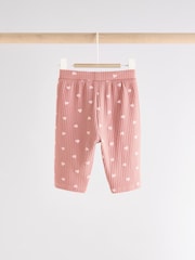 Pink Heart Print Baby Top and Wide Leg Trousers 2 Piece Set (0mths-2yrs) - Image 7 of 12
