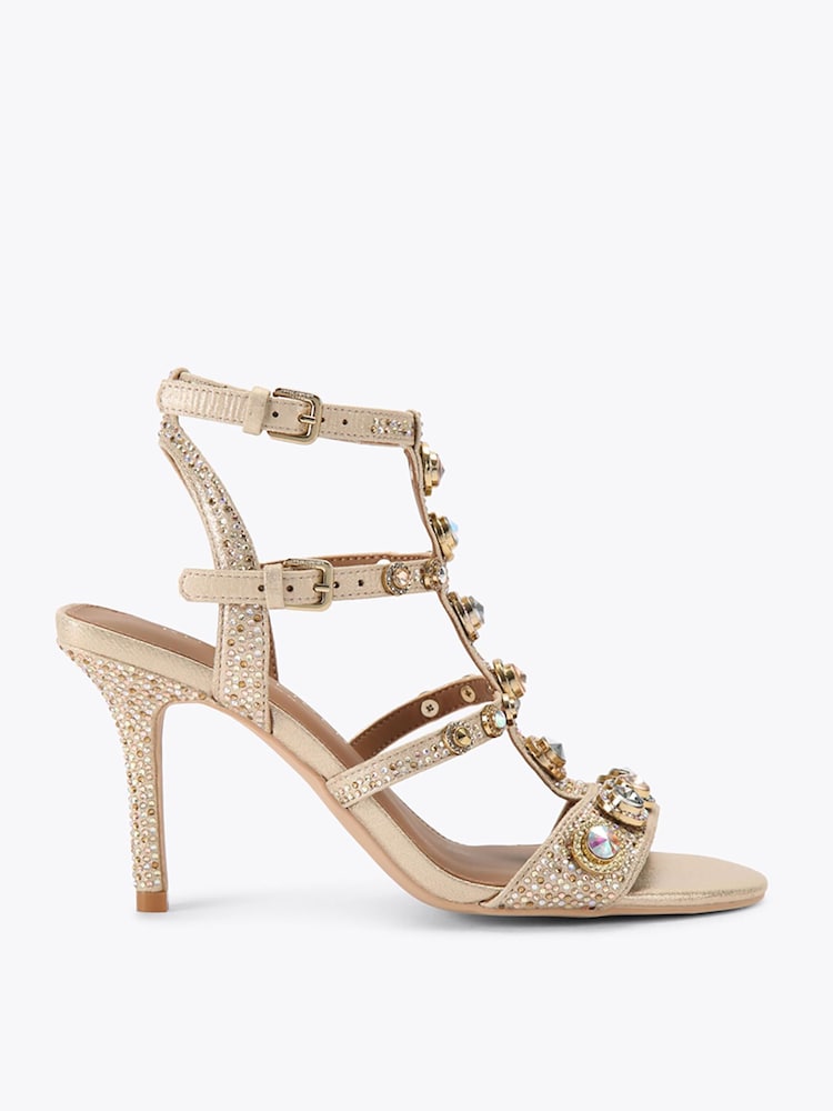 Kurt Geiger London Gold Octavia Gladiator Sandals - Image 1 of 4 Kurt Geiger London Gold Octavia Gladiator Sandals - Image 1 of 4