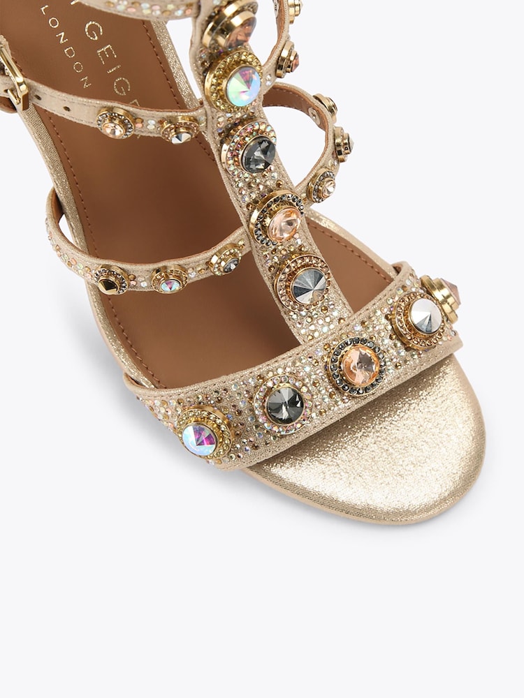 Kurt Geiger London Gold Octavia Gladiator Sandals - Image 4 of 4 Kurt Geiger London Gold Octavia Gladiator Sandals - Image 4 of 4
