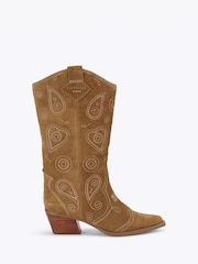 Kurt Geiger London Brown Paisley Cowboy Boots - Image 1 of 5