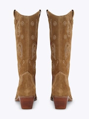 Kurt Geiger London Brown Paisley Cowboy Boots - Image 4 of 5