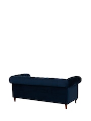 Barker and Stonehouse Navy Blue Duchamp Velvet Chesterfield 3 Seater Sofa - Image 4 of 6