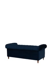 Barker and Stonehouse Navy Blue Duchamp Velvet Chesterfield 3.5 Seater Sofa - Image 4 of 6