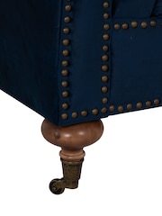 Barker and Stonehouse Navy Blue Duchamp Velvet Chesterfield Armchair - Image 6 of 6