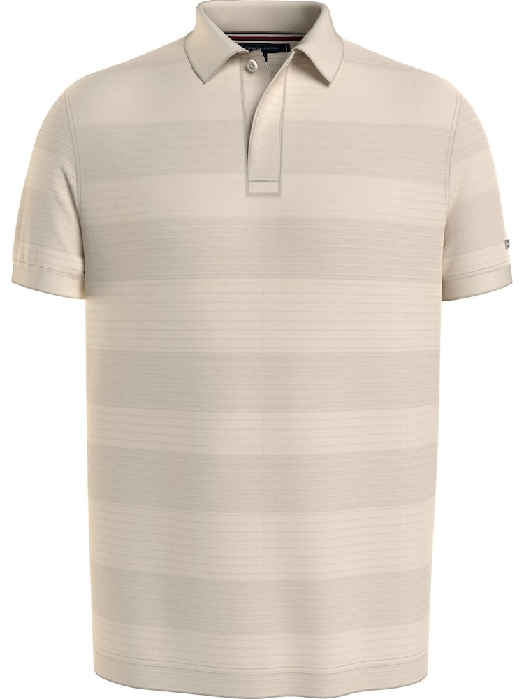 Tommy Hilfiger Natural Stripe Regular 100% Cotton Polo Top - Image 1 of 5