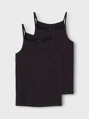 Name It Black Organic Cotton Vest 2 Pack - Image 1 of 5