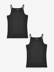 Name It Black Organic Cotton Vest 2 Pack - Image 2 of 5