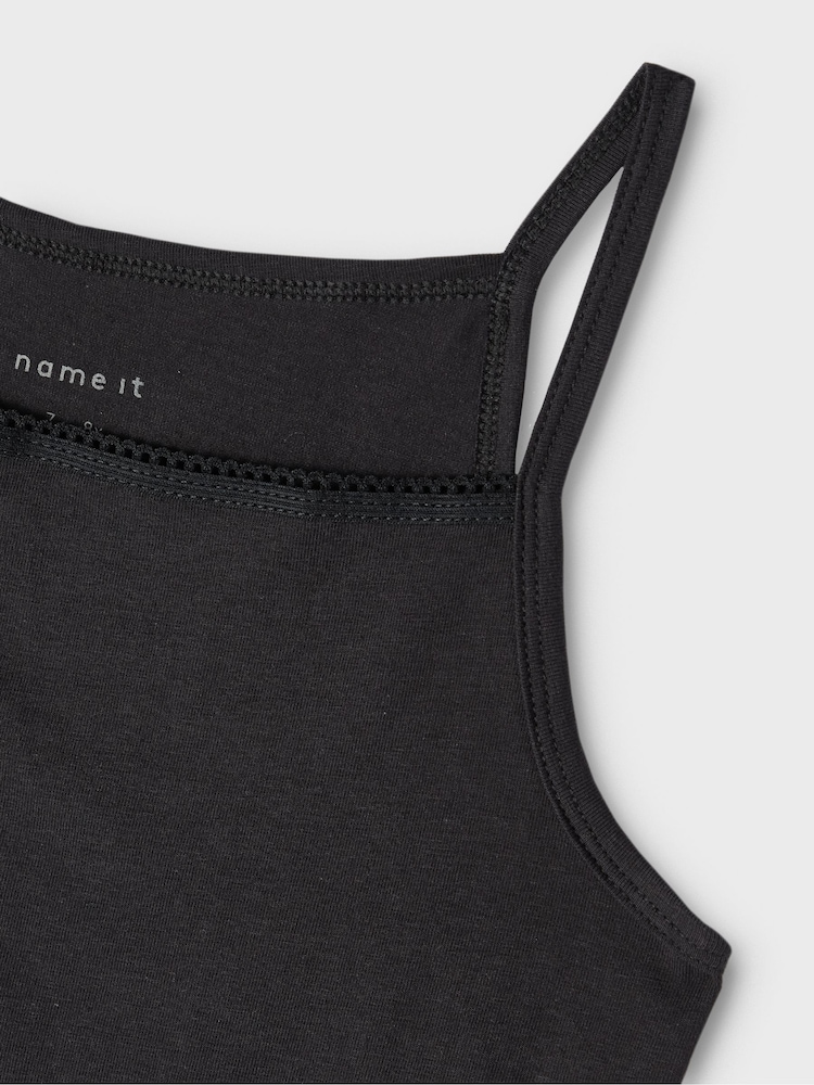Name It Black Organic Cotton Vest 2 Pack - Image 5 of 5