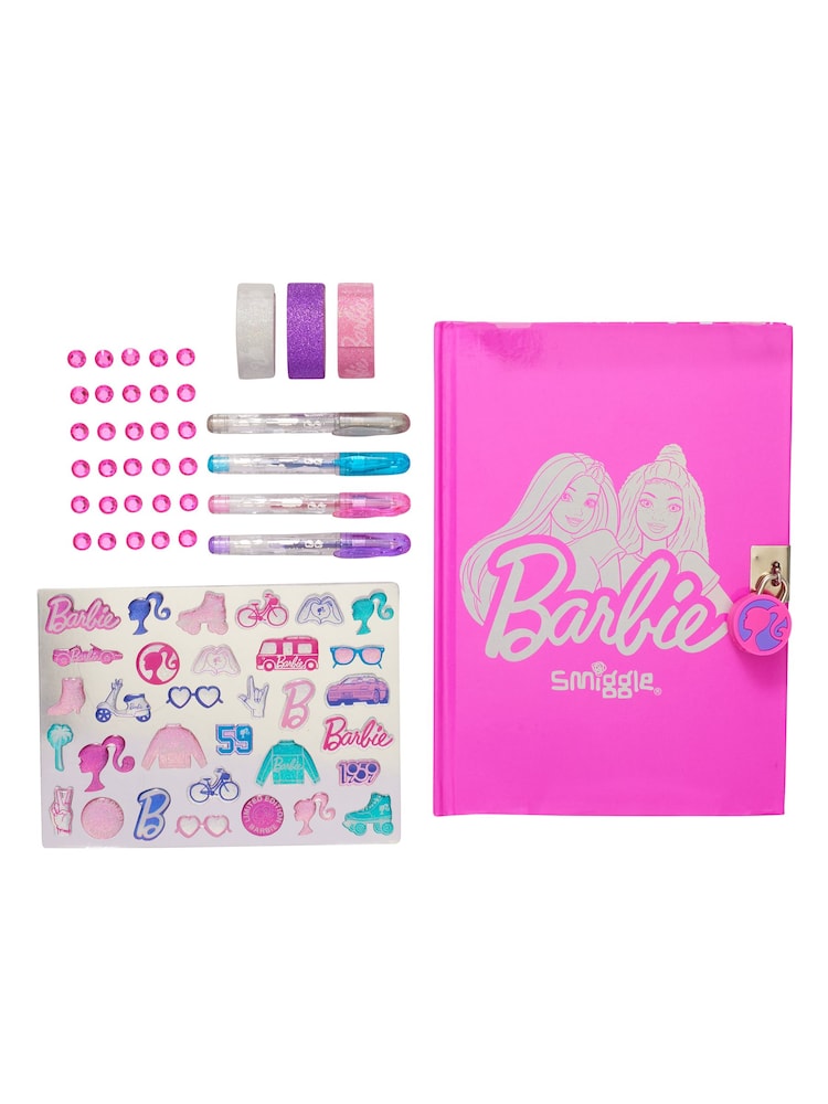 Smiggle Pink Barbie DIY Lockable Journal - Image 1 of 3