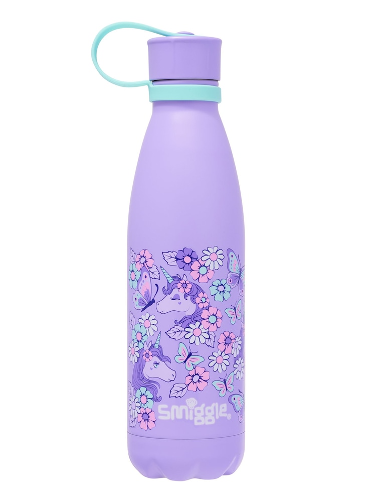 Smiggle Purple Hi There Wonder Insulated Steel Drink Bottle with Strap 500Ml - Image 1 of 1