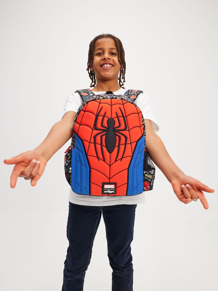Smiggle Black Spider-Man Junior Character Hoodie Backpack - Image 4 of 5