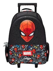 Smiggle Black Spider Man Suitcase Backpack Trolley Bag With Light Up Wheels - Image 2 of 5