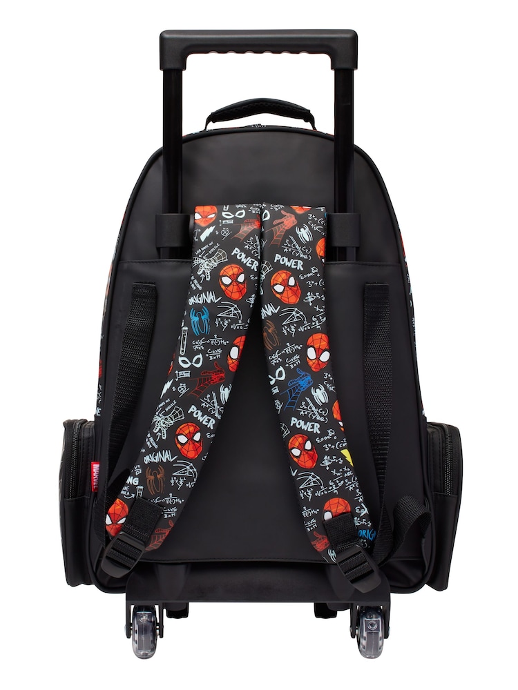 Smiggle Black Spider Man Suitcase Backpack Trolley Bag With Light Up Wheels - Image 5 of 5