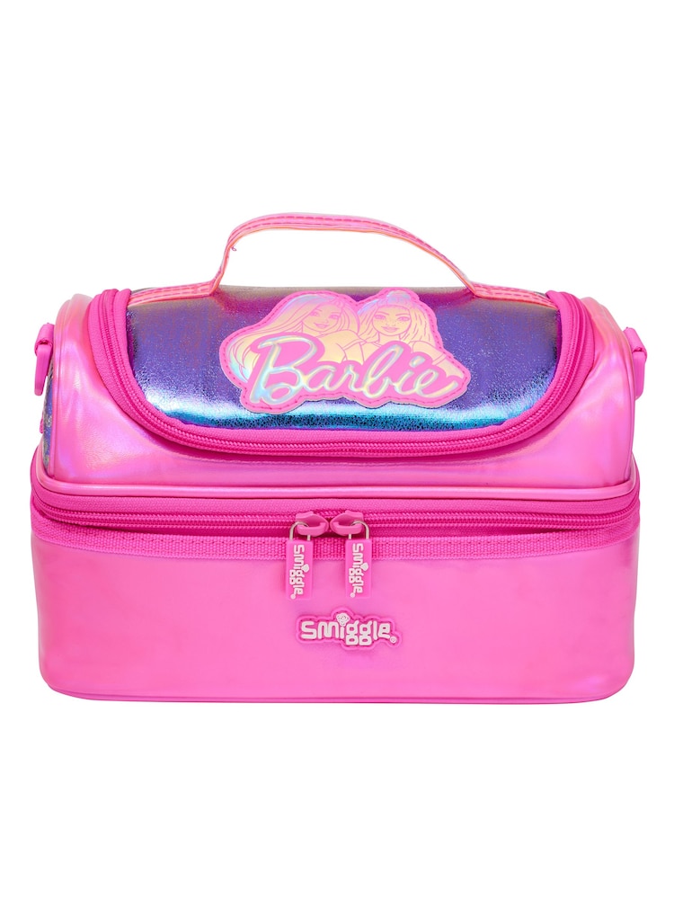 Smiggle Pink Barbie Double Decker Lunchbox with Strap - Image 1 of 4