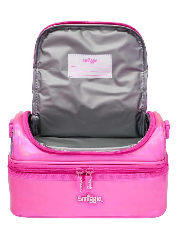 Smiggle Pink Barbie Double Decker Lunchbox with Strap - Image 3 of 4