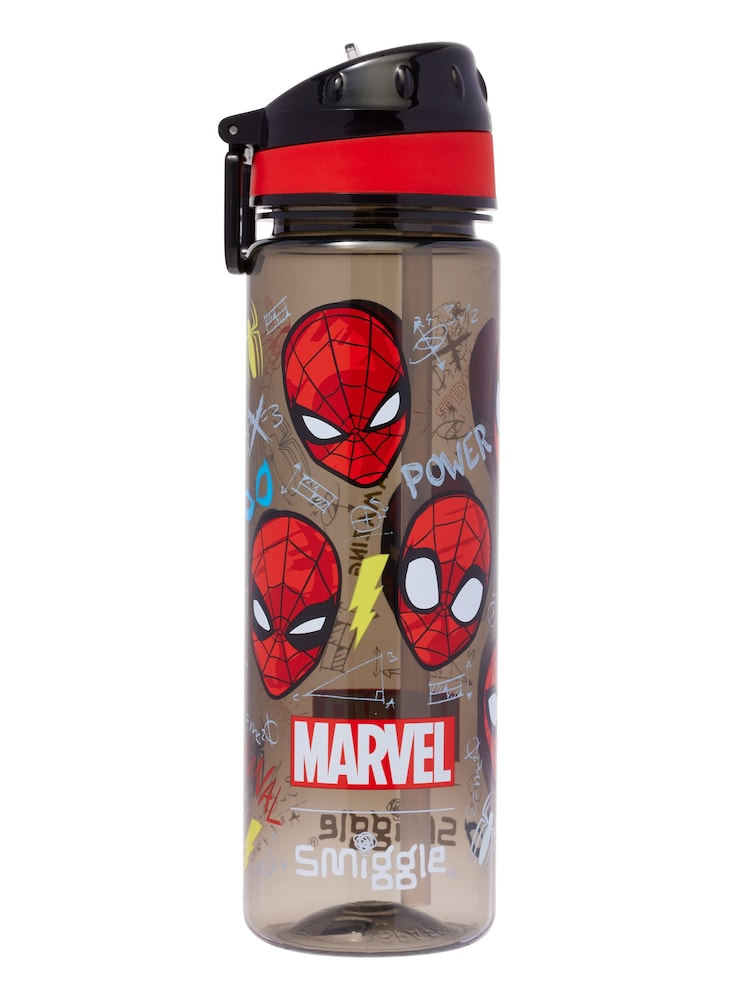 Smiggle Black Spider-Man Drink Up Plastic Drink Bottle 650ml - Image 1 of 2