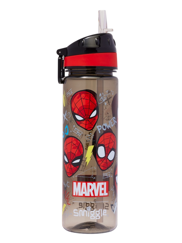 Smiggle Black Spider-Man Drink Up Plastic Drink Bottle 650ml - Image 2 of 2