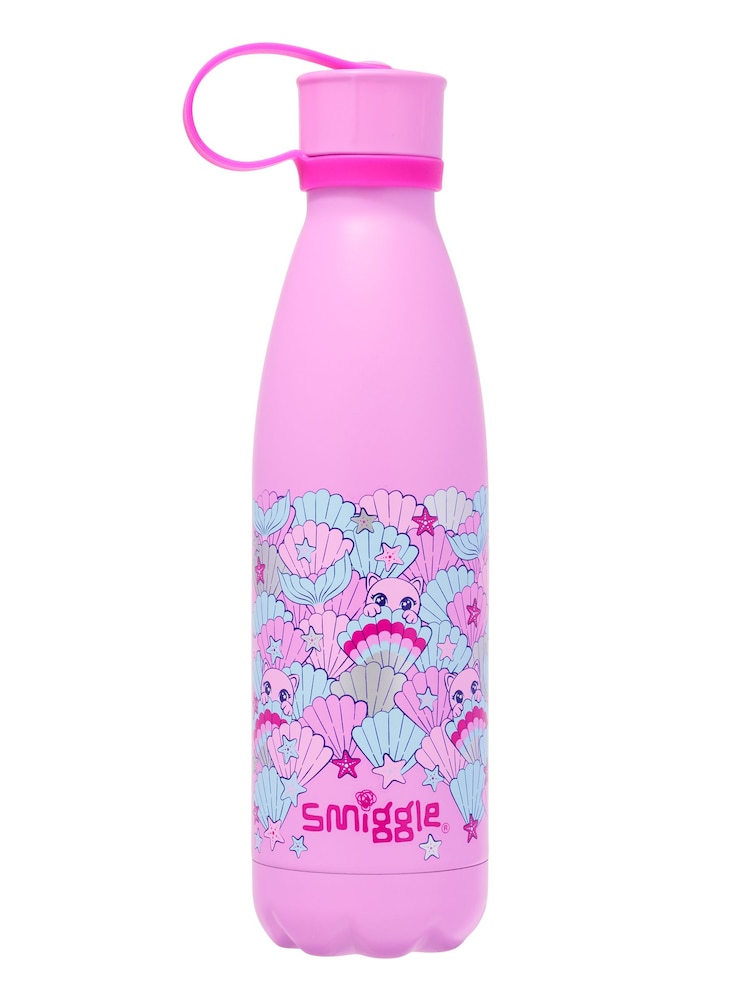 Smiggle Pink Hi There Wonder Insulated Steel Drink Bottle with Strap 500Ml - Image 1 of 1