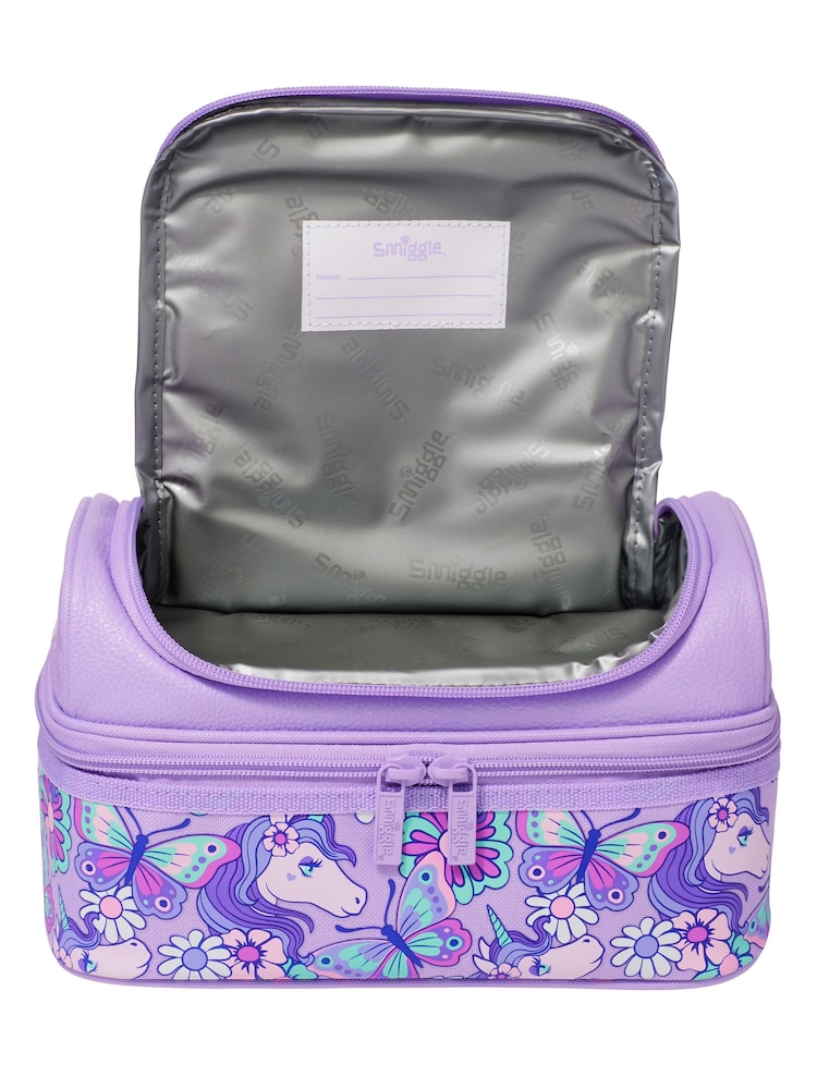 Smiggle Purple Hi There Double Decker Lunchbox - Image 2 of 3