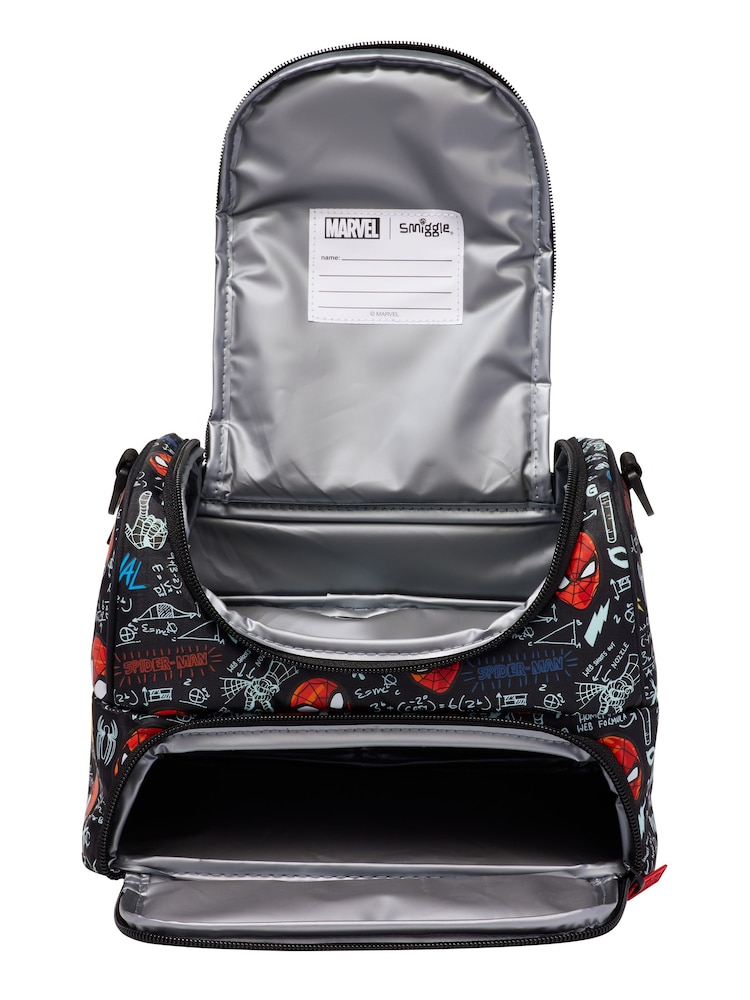 Smiggle Black Spider-Man Double Decker Lunchbox With Strap - Image 2 of 3
