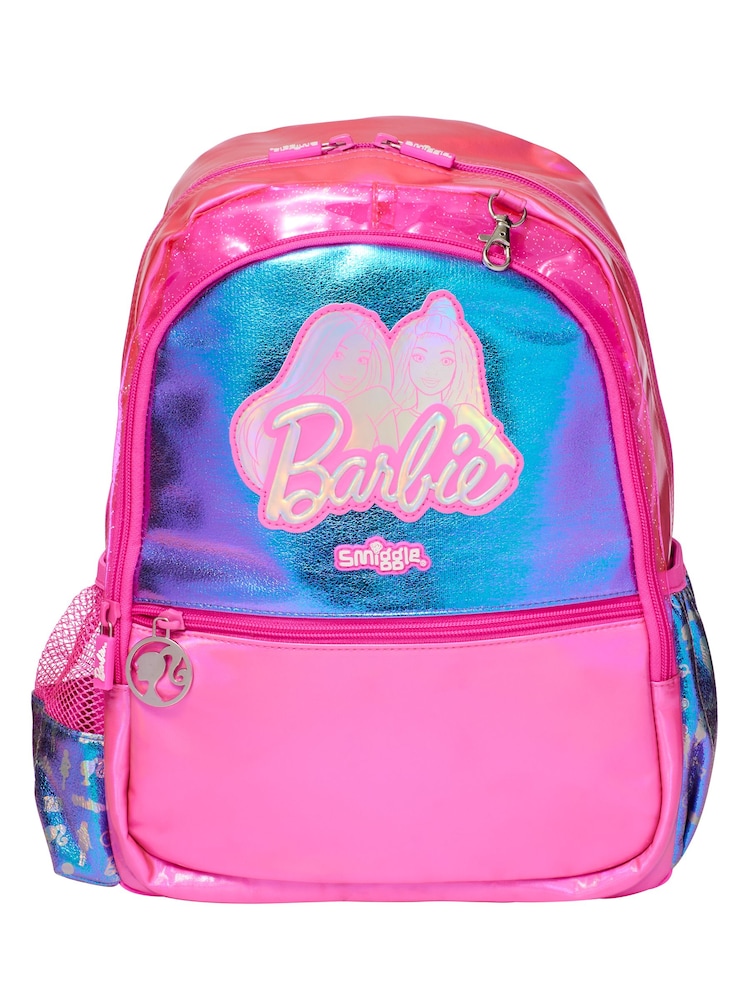 Smiggle Pink Barbie Play and Go Junior Character Hoodie Backpack - Image 1 of 6