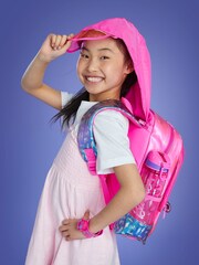Smiggle Pink Barbie Play and Go Junior Character Hoodie Backpack - Image 6 of 6