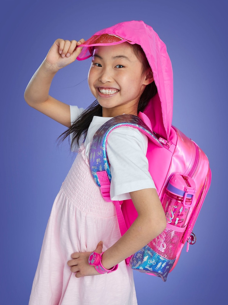 Smiggle Pink Barbie Play and Go Junior Character Hoodie Backpack - Image 6 of 6