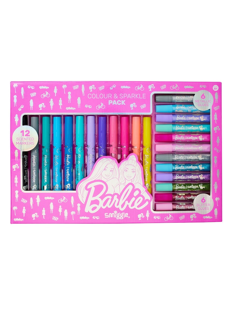 Smiggle Pink Barbie Sparkle Marker Pack - Image 1 of 2