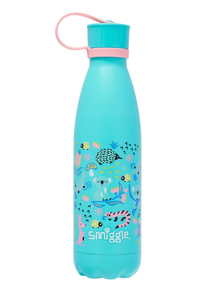 Smiggle Blue Hi There Wonder Insulated Steel Drink Bottle with Strap 500Ml - Image 1 of 1 Smiggle Blue Hi There Wonder Insulated Steel Drink Bottle with Strap 500Ml - Image 1 of 1