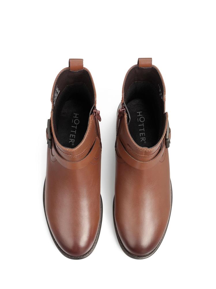 Hotter Brown Delta Zip Fastening Regular Fit Boots - Image 4 of 4