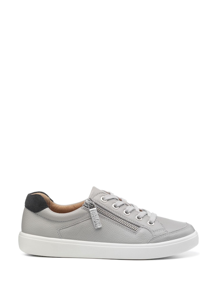 Hotter Grey Wide Fit Chase II Lace up / Zip Trainers - Image 1 of 4