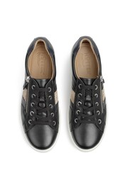 Hotter Black Extra Wide Fit Chase II Lace up / Zip Trainers - Image 3 of 4