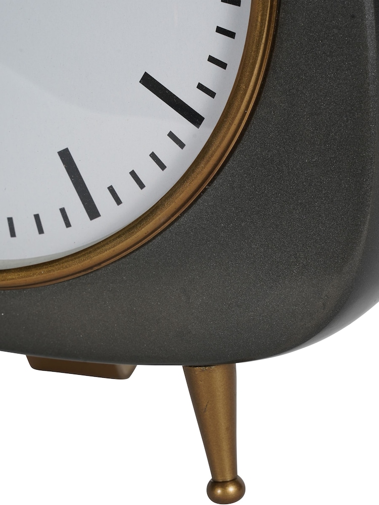 Libra Interiors Silver Medium Mid Century Table Clock - Image 5 of 5