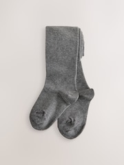 Grey Longer Length 3 Pack Cotton Rich School Tights - Image 3 of 6