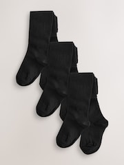 Schwarz - Schulstrumpfhose mit hohem Baumwollanteil 3er-Pack - Bild 1 von 6