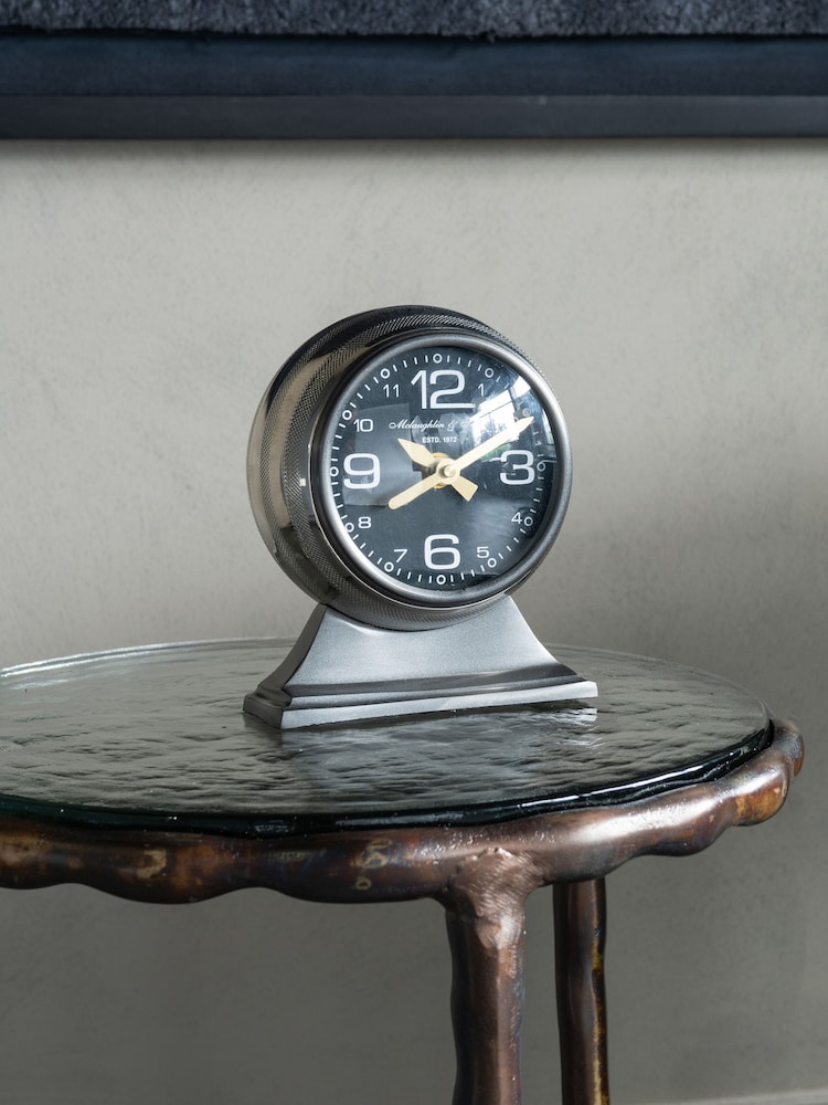 Libra Interiors Grey Small Aviation Mantel Clock - Image 1 of 5