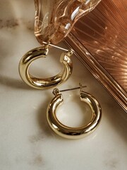 Luv Aj Gold Tone The Baby Amalfi Tube Hoops - Image 3 of 6