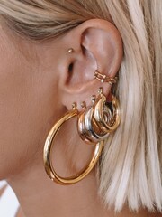 Luv Aj Silver Tone The Baby Amalfi Tube Hoops - Image 5 of 5