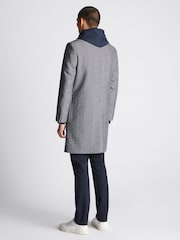 Remus Uomo Blue Regular Fit Wool-Mix Tailored Coat - Image 2 of 6