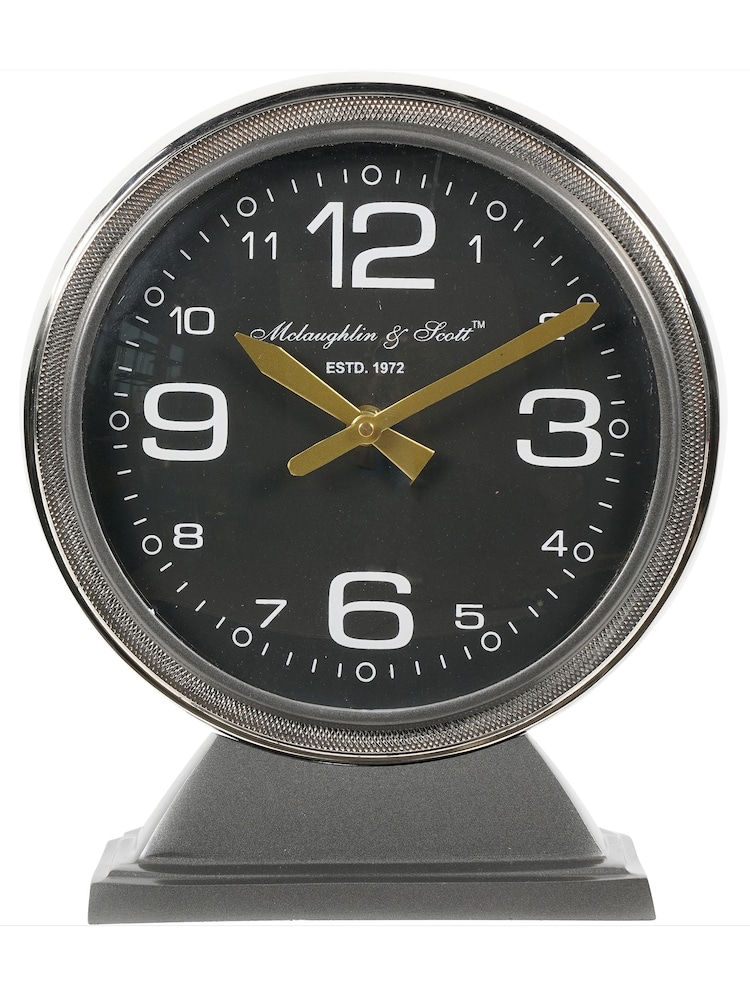 Libra Interiors Grey Large Aviation Mantel Clock - Image 2 of 5